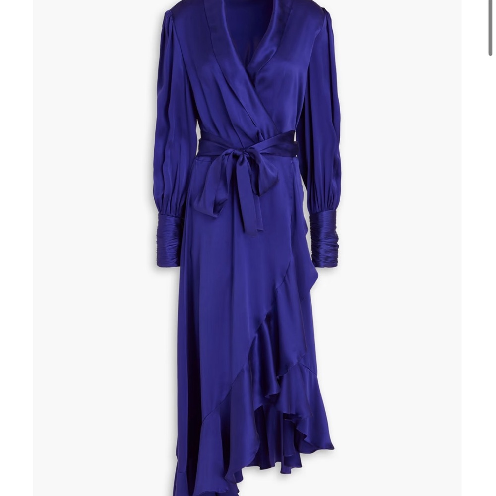 Never been worn!!!!Zimmermann Blue Wrap Gown with Bishop Sleeves